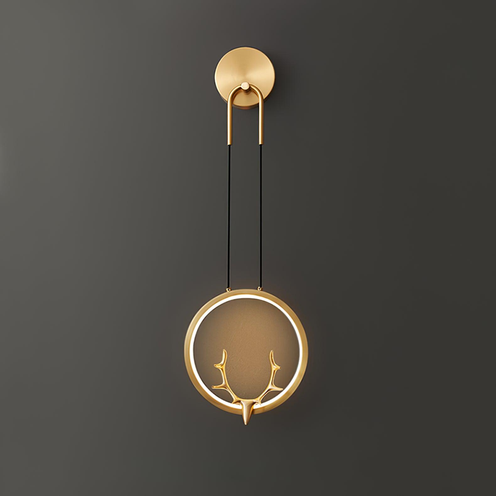 Modern Gold Antler LED Wall Sconce Set of 2 Luxury Brass Indoor Lighting for Bedside and Living Room