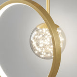 Modern Gold Antler Ring LED Pendant Light Dimmable Nordic Bedside Hanging Lamp for Bedroom