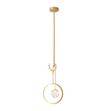 Modern Gold Antler Ring LED Pendant Light Dimmable Nordic Bedside Hanging Lamp for Bedroom