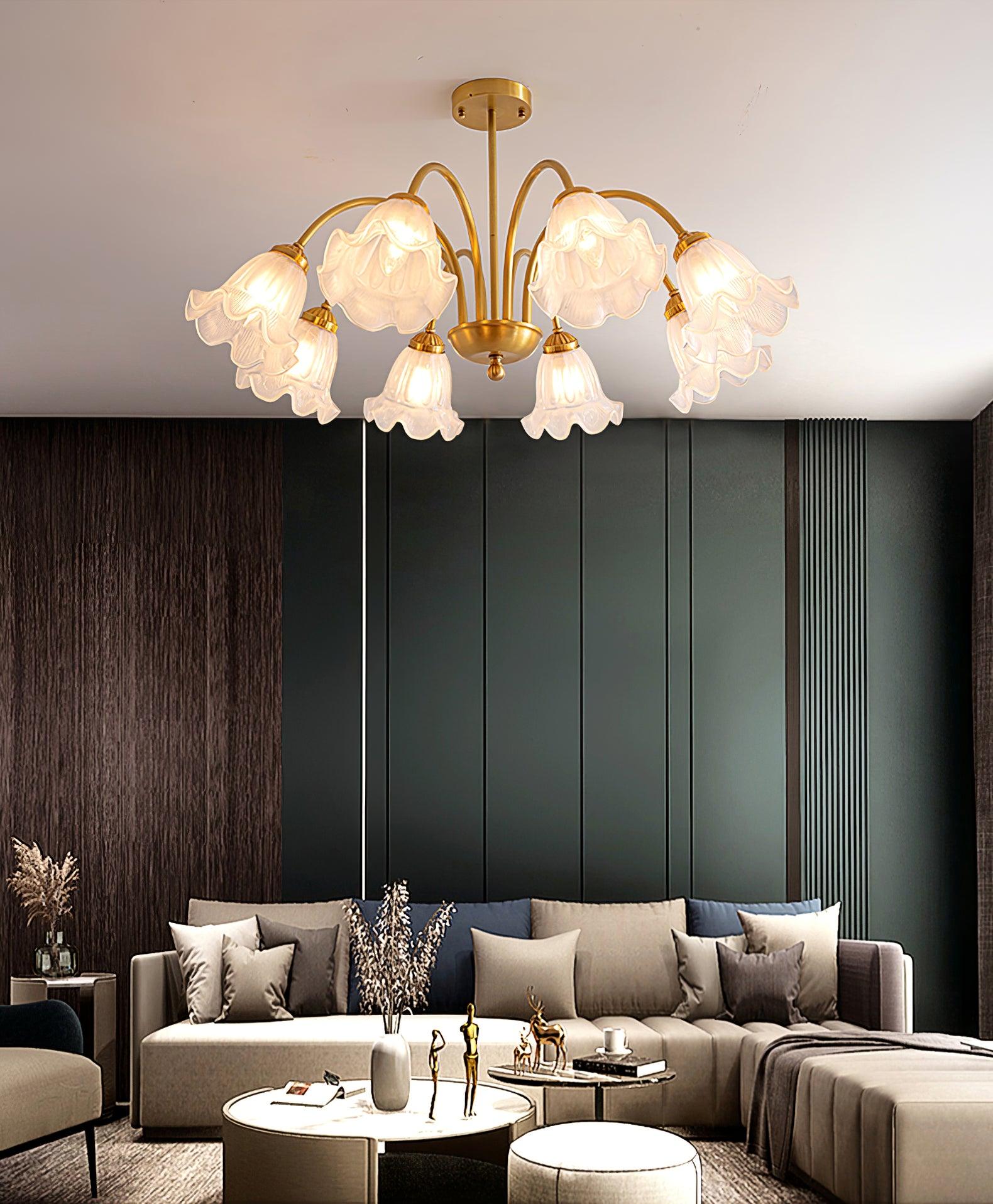 modern-gold-art-glass-lily-chandelier-with-multi-head-design-for-dining-room