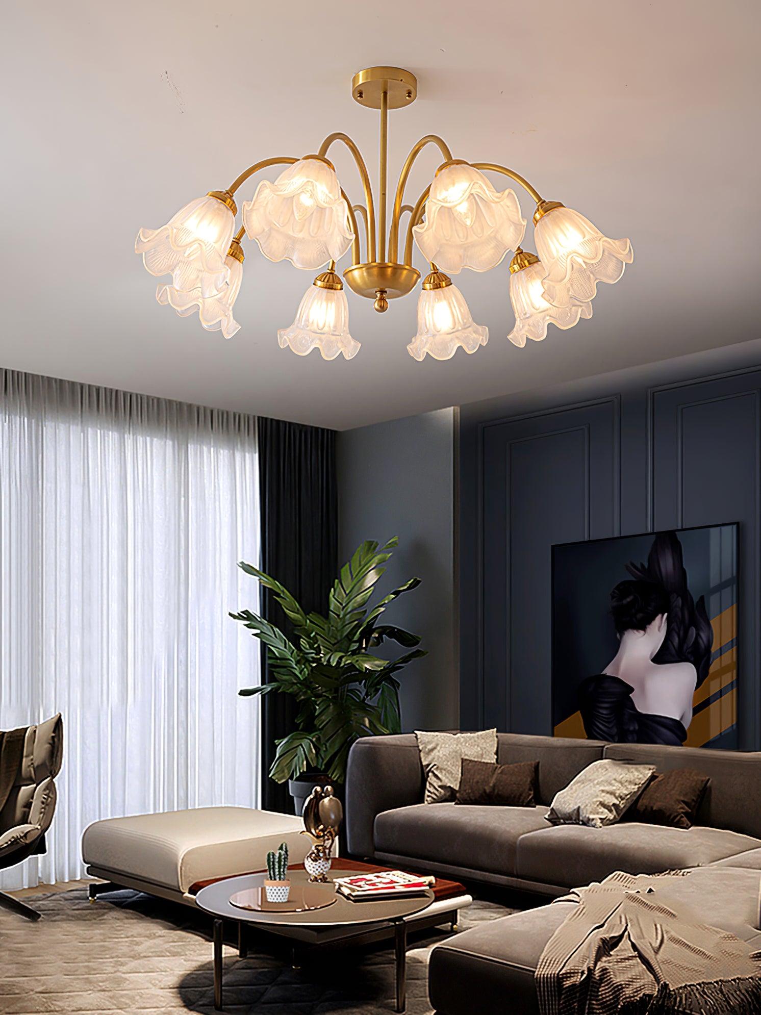 modern-gold-art-glass-lily-chandelier-with-multi-head-design-for-dining-room