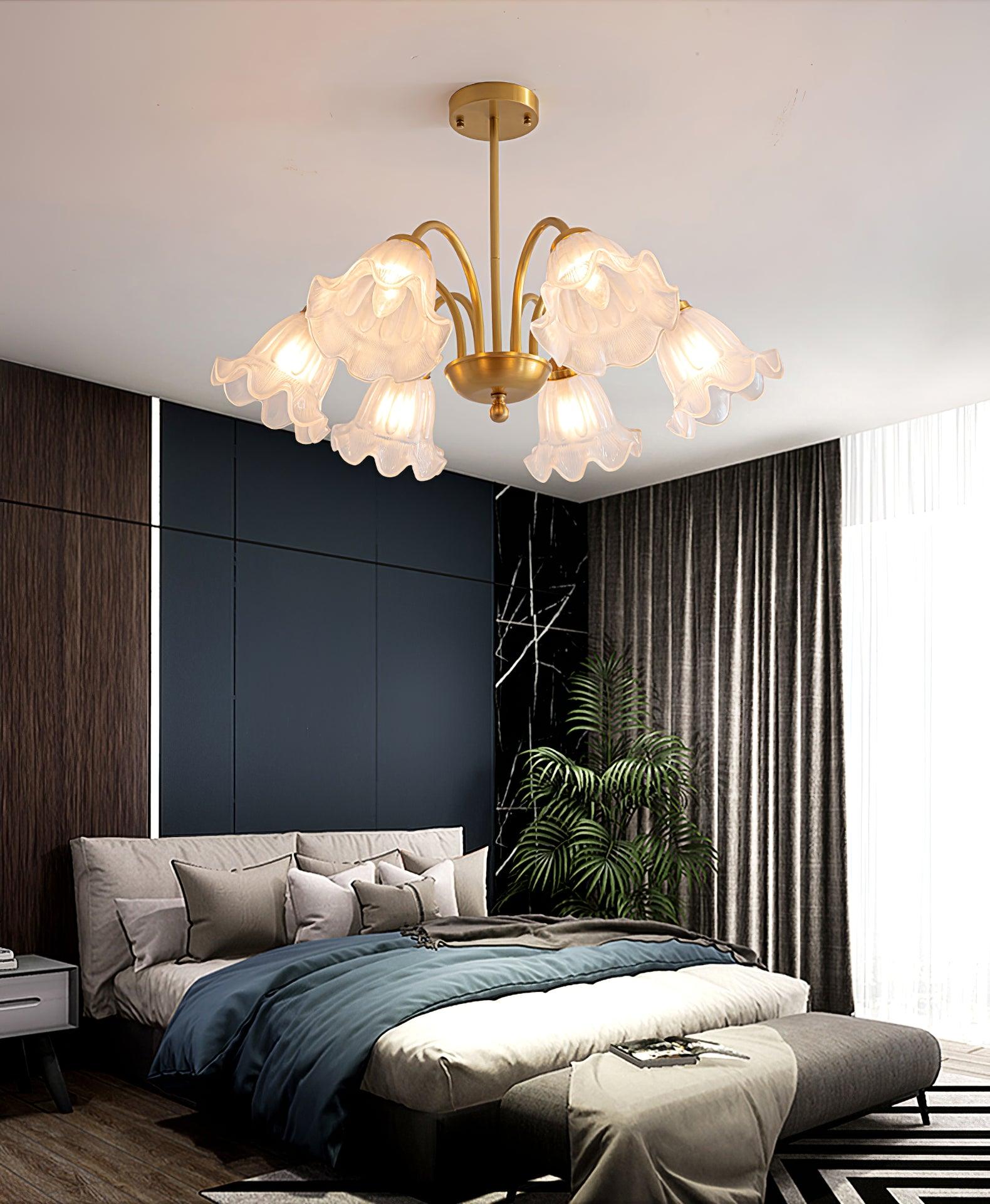 modern-gold-art-glass-lily-chandelier-with-multi-head-design-for-dining-room