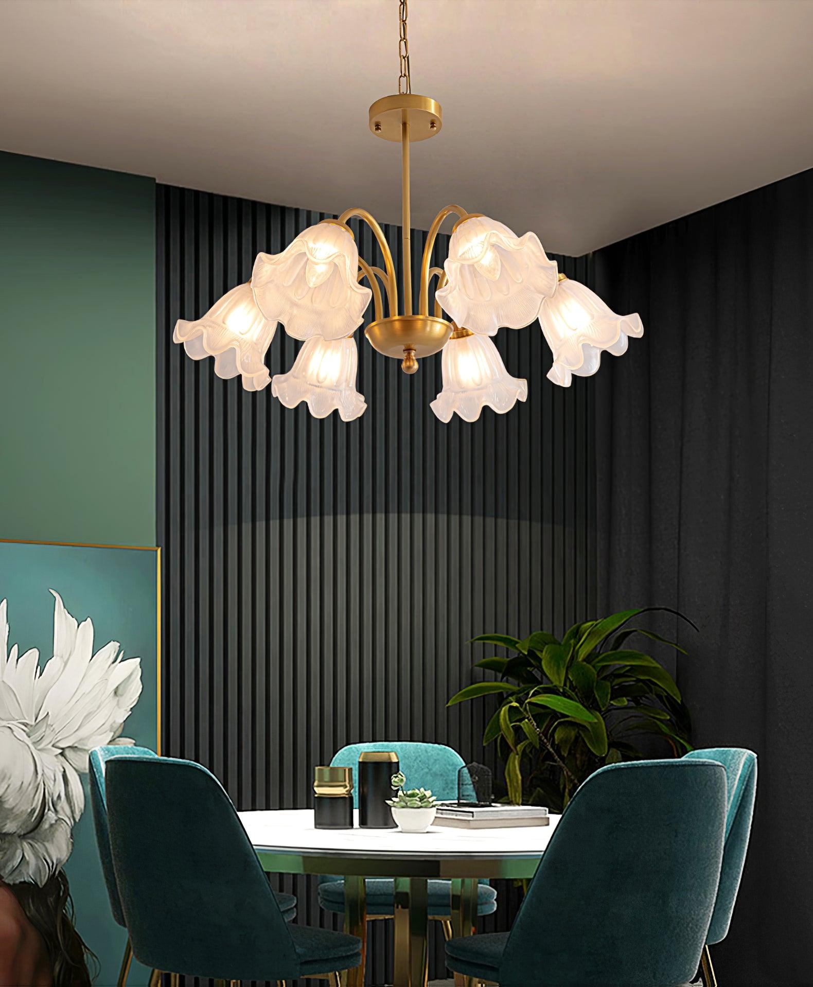 modern-gold-art-glass-lily-chandelier-with-multi-head-design-for-dining-room