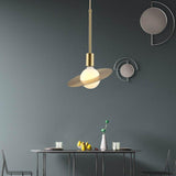 Modern Gold Ball LED Pendant Light Geometric Metal Hanging Ceiling Lamp for Living Room