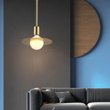 Modern Gold Ball LED Pendant Light Geometric Metal Hanging Ceiling Lamp for Living Room