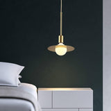 Modern Gold Ball LED Pendant Light Geometric Metal Hanging Ceiling Lamp for Living Room