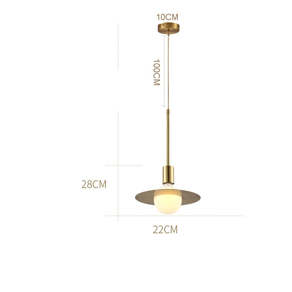 Modern Gold Ball LED Pendant Light Geometric Metal Hanging Ceiling Lamp for Living Room