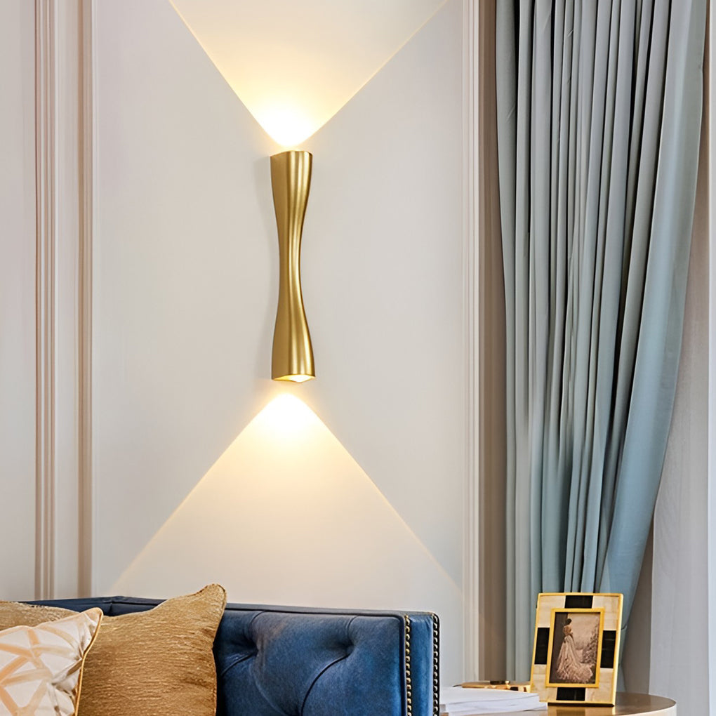 Modern Gold Black and White LED Wall Sconce Up and Down Light for Indoor and Outdoor Areas