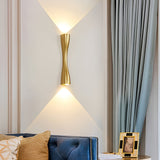 Modern Gold Black and White LED Wall Sconce Up and Down Light for Indoor and Outdoor Areas