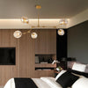 Modern Gold Branch Bubble Sputnik Chandelier with Glass Globe Shades for Living Room 5 to 11 Lights
