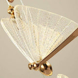 Modern Gold Butterfly Shaped LED Pendant Light Acrylic Hanging Lamp for Island and Bedroom
