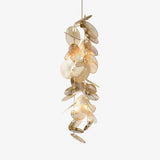 Modern Gold Cattail Leaf Chandelier Nature Inspired Aluminum Pendant Lighting