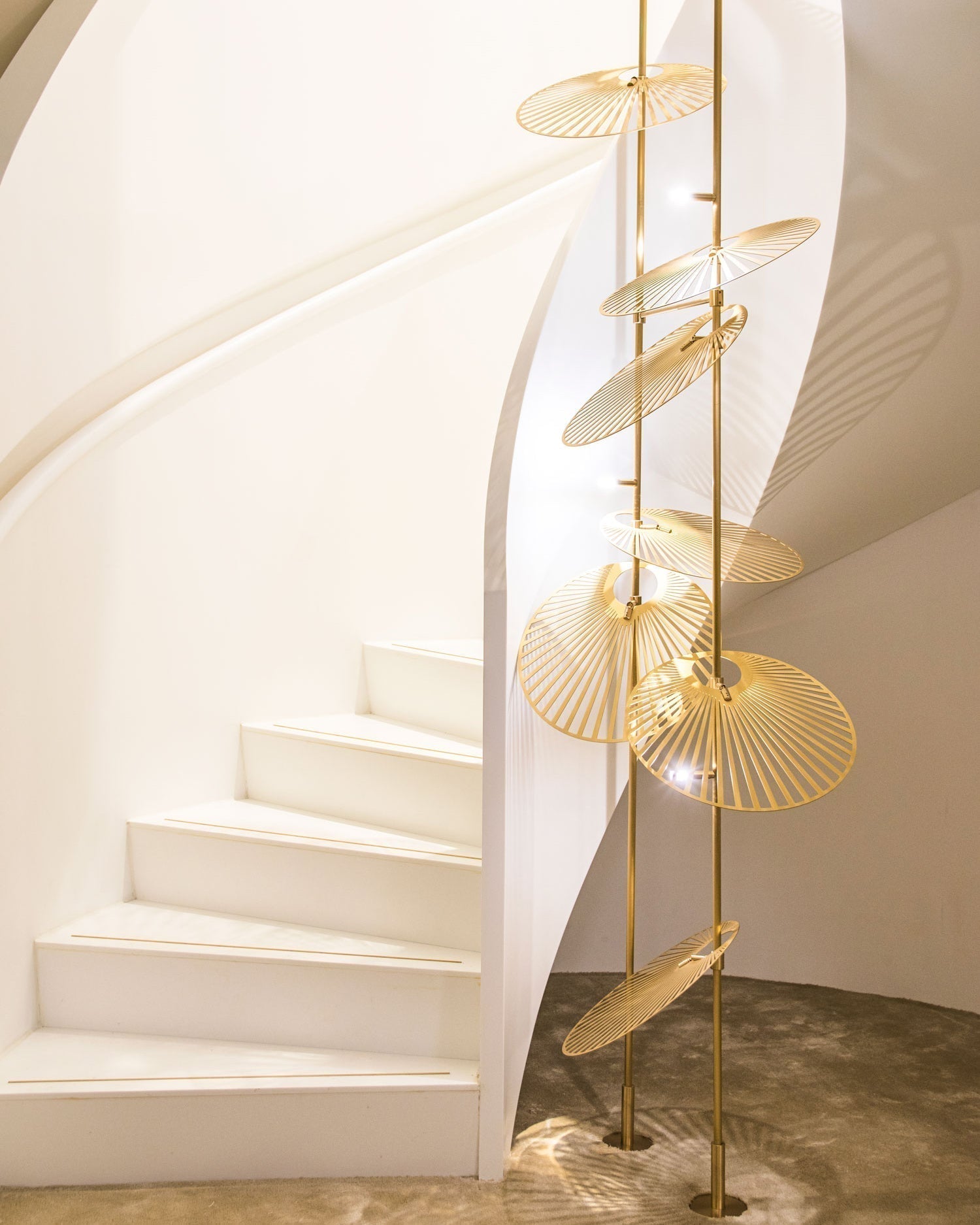 Modern Gold Cattail Leaf Chandelier Nature Inspired Aluminum Pendant Lighting
