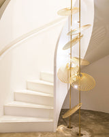 Modern Gold Cattail Leaf Chandelier Nature Inspired Aluminum Pendant Lighting