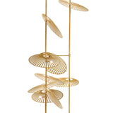 Modern Gold Cattail Leaf Chandelier Nature Inspired Aluminum Pendant Lighting