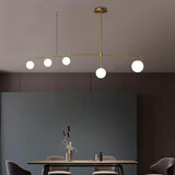 Modern Gold Copper LED Branch Chandelier with Irregular Glass Shades for Living Dining Room