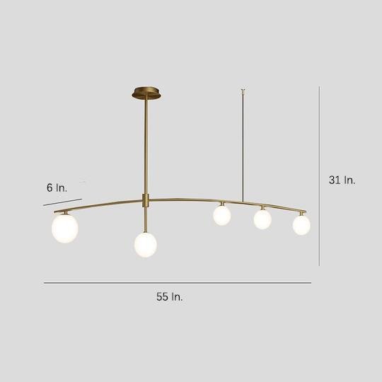 Modern Gold Copper LED Branch Chandelier with Irregular Glass Shades for Living Dining Room