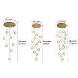 Modern Gold Crystal Cluster Chandelier for High Ceilings Luxury LED Stairwell Pendant Light