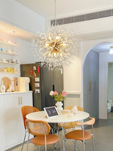 Modern Gold Crystal Dandelion Chandelier Firework Pendant Lighting for Dining Room