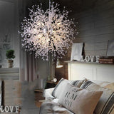 Modern Gold Crystal Dandelion Chandelier Firework Pendant Lighting for Dining Room