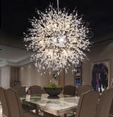 Modern Gold Crystal Dandelion Chandelier Firework Pendant Lighting for Dining Room