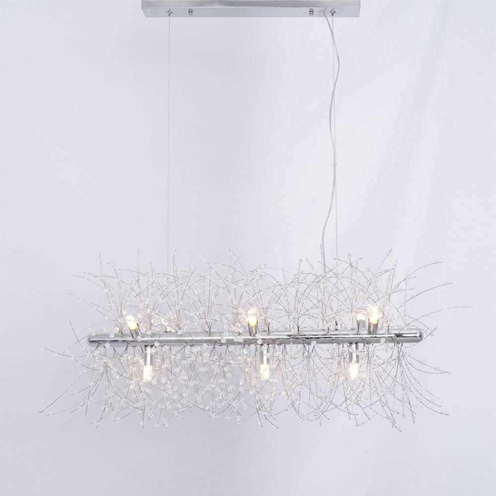 Modern Gold Crystal Dandelion Chandelier Firework Pendant Lighting for Dining Room