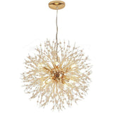 Modern Gold Crystal Dandelion Chandelier Firework Pendant Lighting for Dining Room