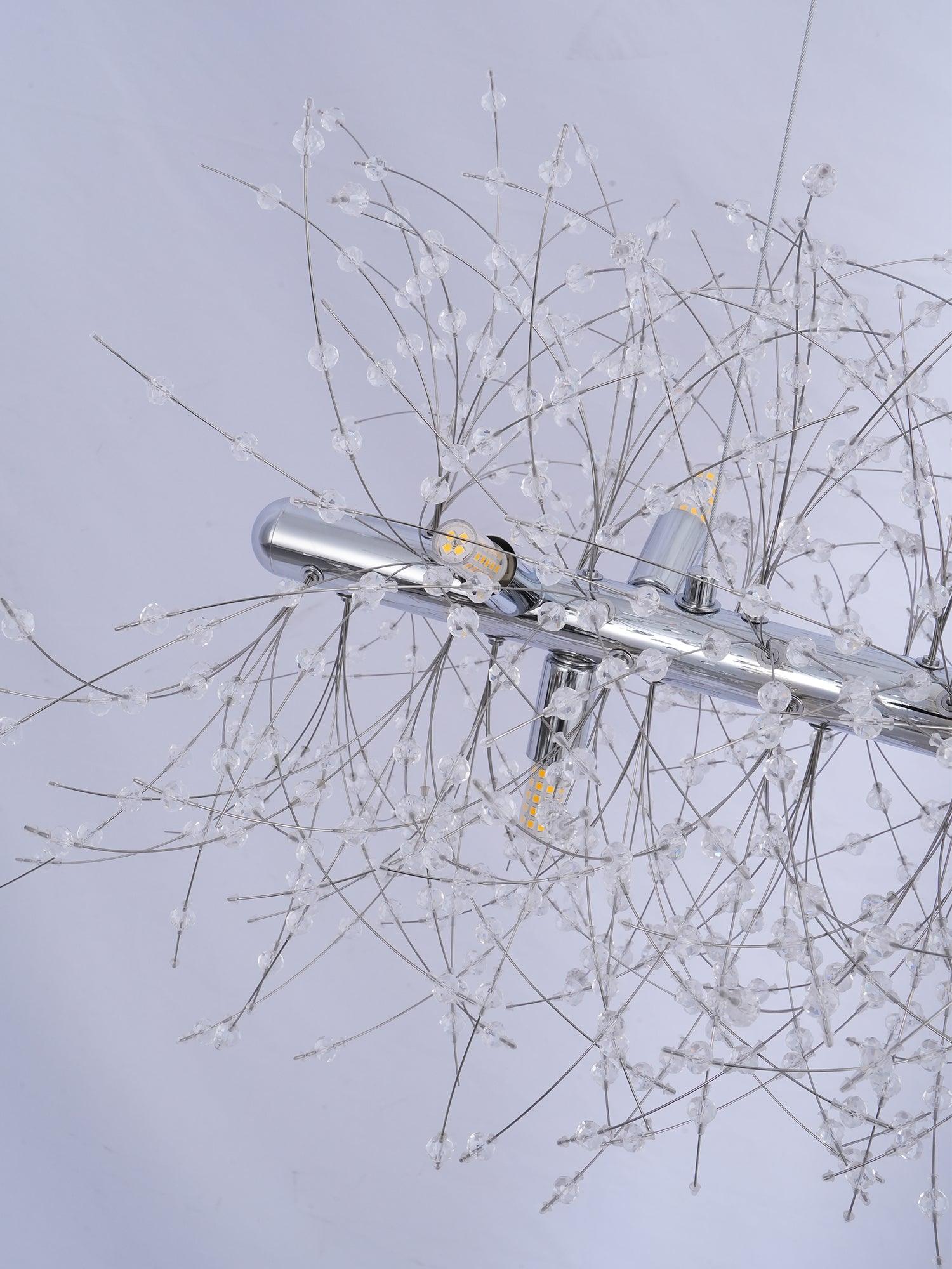 Modern Gold Crystal Dandelion Chandelier Firework Pendant Lighting for Dining Room