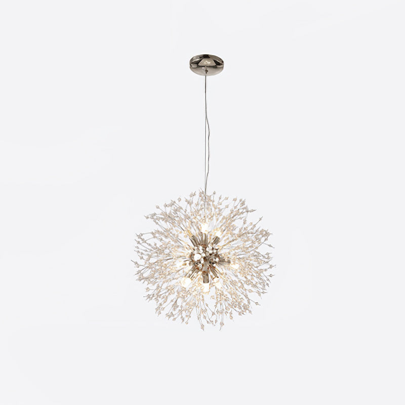Modern Gold Crystal Dandelion Chandelier Firework Pendant Lighting for Dining Room
