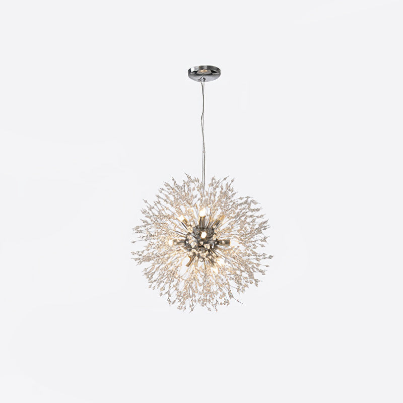 Modern Gold Crystal Dandelion Chandelier Firework Pendant Lighting for Dining Room