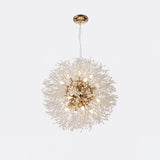 Modern Gold Crystal Dandelion Chandelier Firework Pendant Lighting for Dining Room