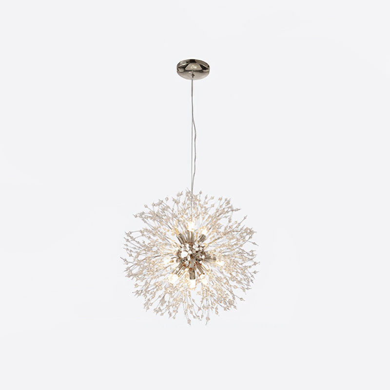 Modern Gold Crystal Dandelion Chandelier Firework Pendant Lighting for Dining Room
