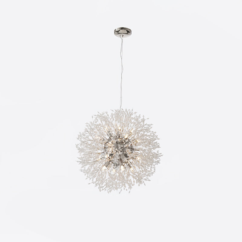 Modern Gold Crystal Dandelion Chandelier Firework Pendant Lighting for Dining Room