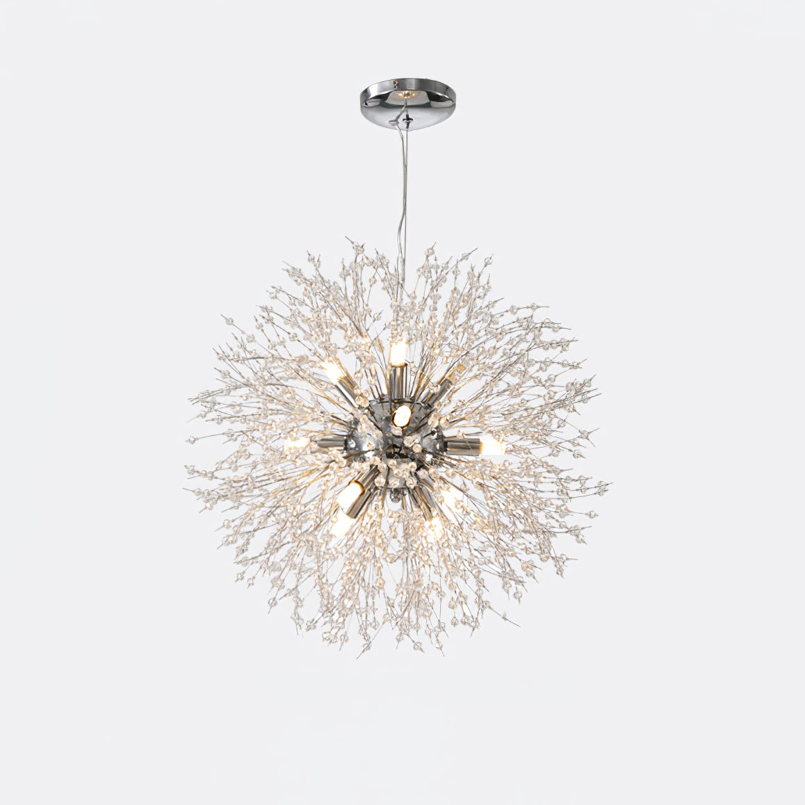 Modern Gold Crystal Dandelion Chandelier Firework Pendant Lighting for Dining Room