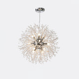 Modern Gold Crystal Dandelion Chandelier Firework Pendant Lighting for Dining Room