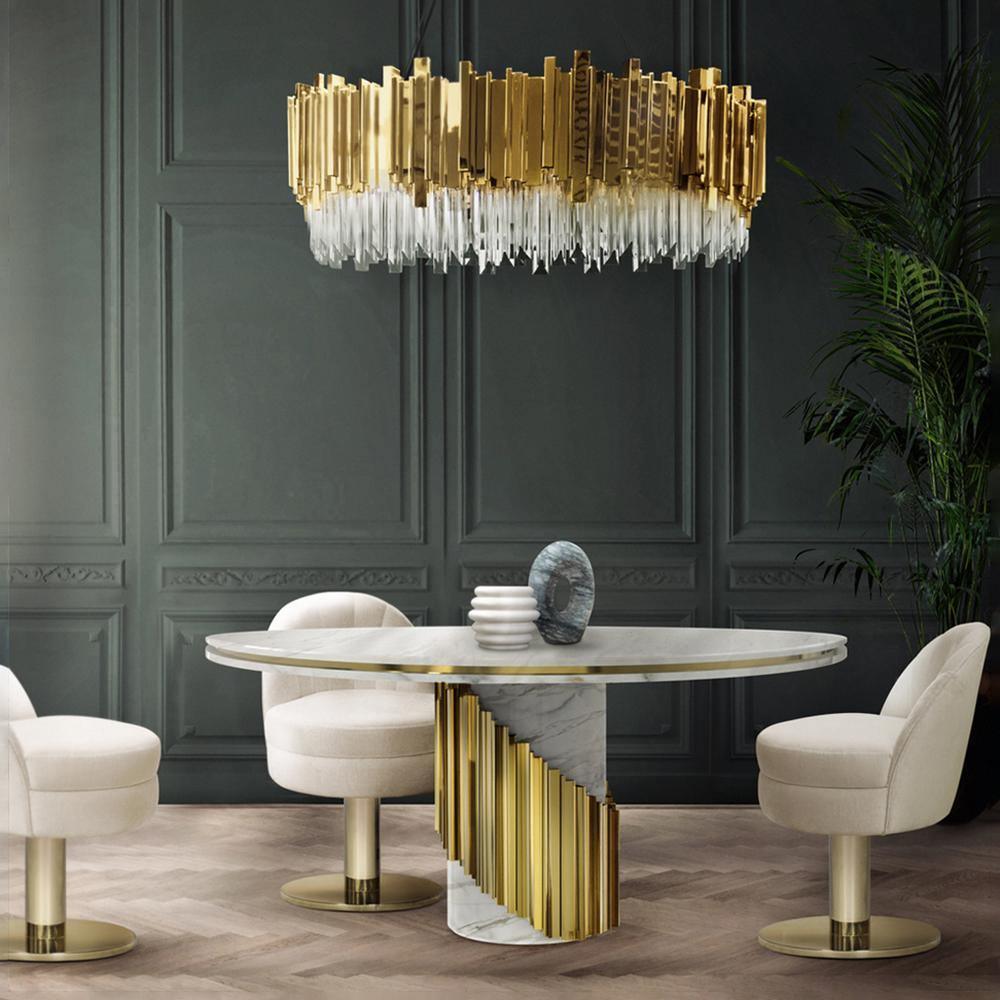 Modern Gold Crystal Empire Candelabrum Chandelier for Elegant Interior Lighting