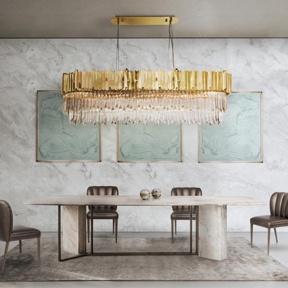 Modern Gold Crystal Empire Candelabrum Chandelier for Elegant Interior Lighting