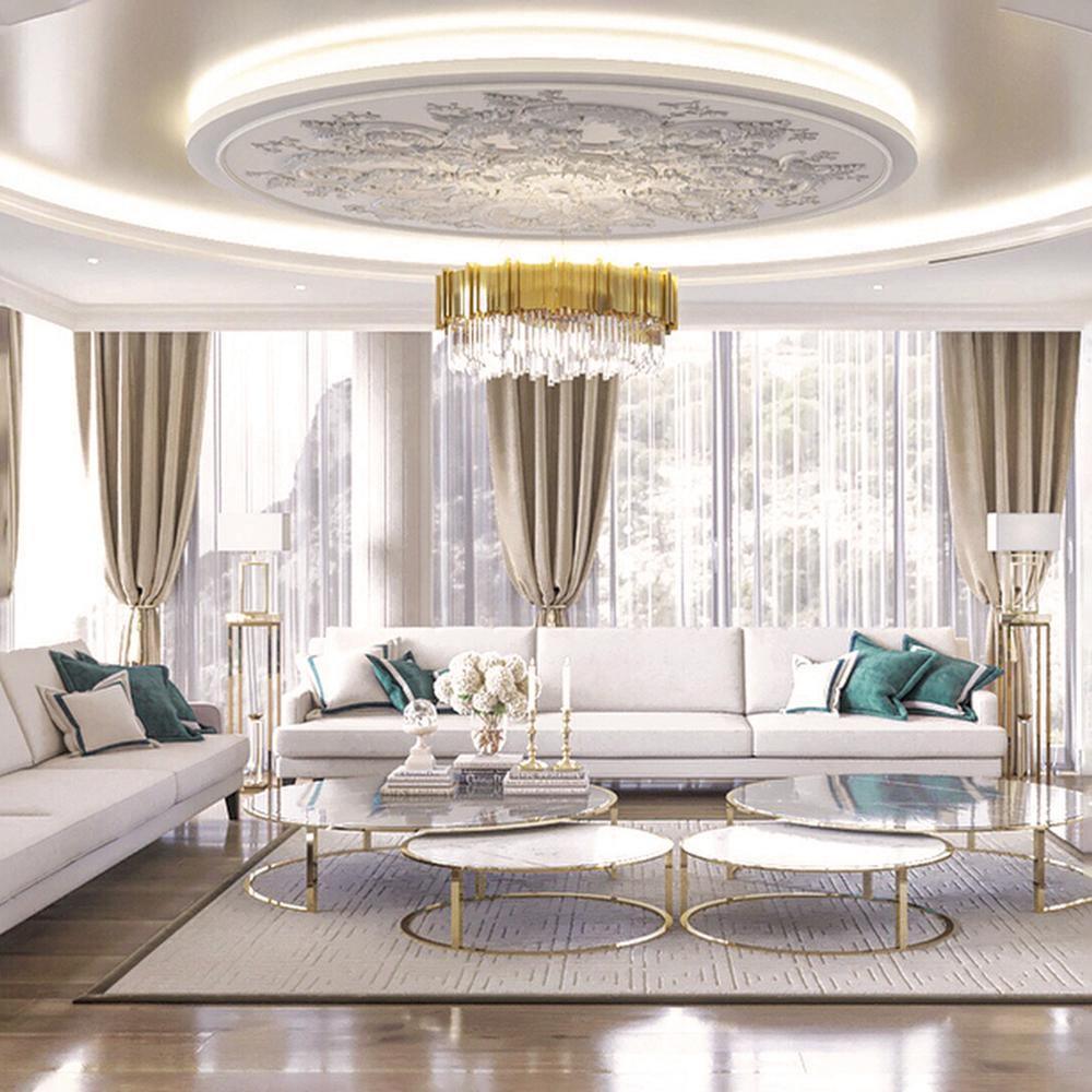 Modern Gold Crystal Empire Candelabrum Chandelier for Elegant Interior Lighting