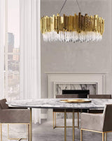 Modern Gold Crystal Empire Candelabrum Chandelier for Elegant Interior Lighting