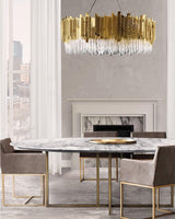 Modern Gold Crystal Empire Candelabrum Chandelier for Elegant Interior Lighting