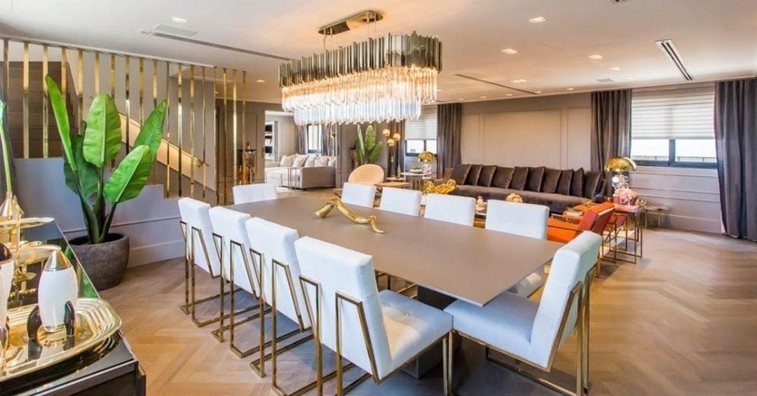 Modern Gold Crystal Empire Candelabrum Chandelier for Elegant Interior Lighting