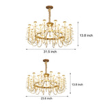 Modern Gold Crystal Flower Chandelier Luxury 24 Light LED Ceiling Fixture for Dining Living Room