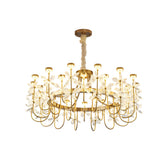 Modern Gold Crystal Flower Chandelier Luxury 24 Light LED Ceiling Fixture for Dining Living Room