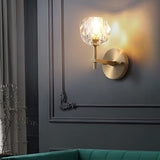 Modern Gold Crystal Globe Plug In Wall Sconce LED Ball Lighting for Living Room Corridor
