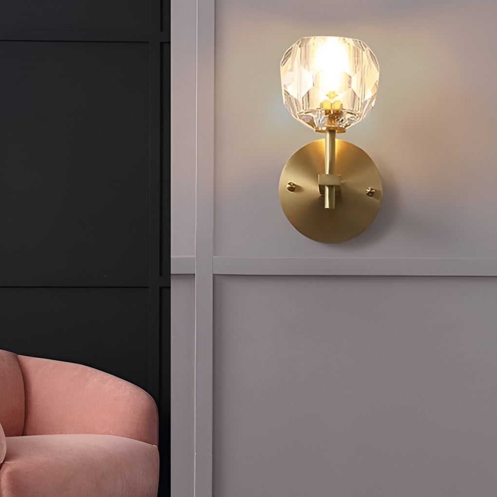 Modern Gold Crystal Globe Plug In Wall Sconce LED Ball Lighting for Living Room Corridor