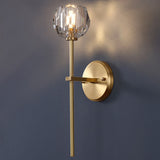 Modern Gold Crystal Globe Plug In Wall Sconce LED Ball Lighting for Living Room Corridor