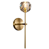 Modern Gold Crystal Globe Plug In Wall Sconce LED Ball Lighting for Living Room Corridor
