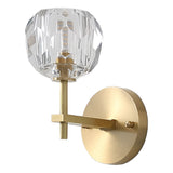 Modern Gold Crystal Globe Plug In Wall Sconce LED Ball Lighting for Living Room Corridor