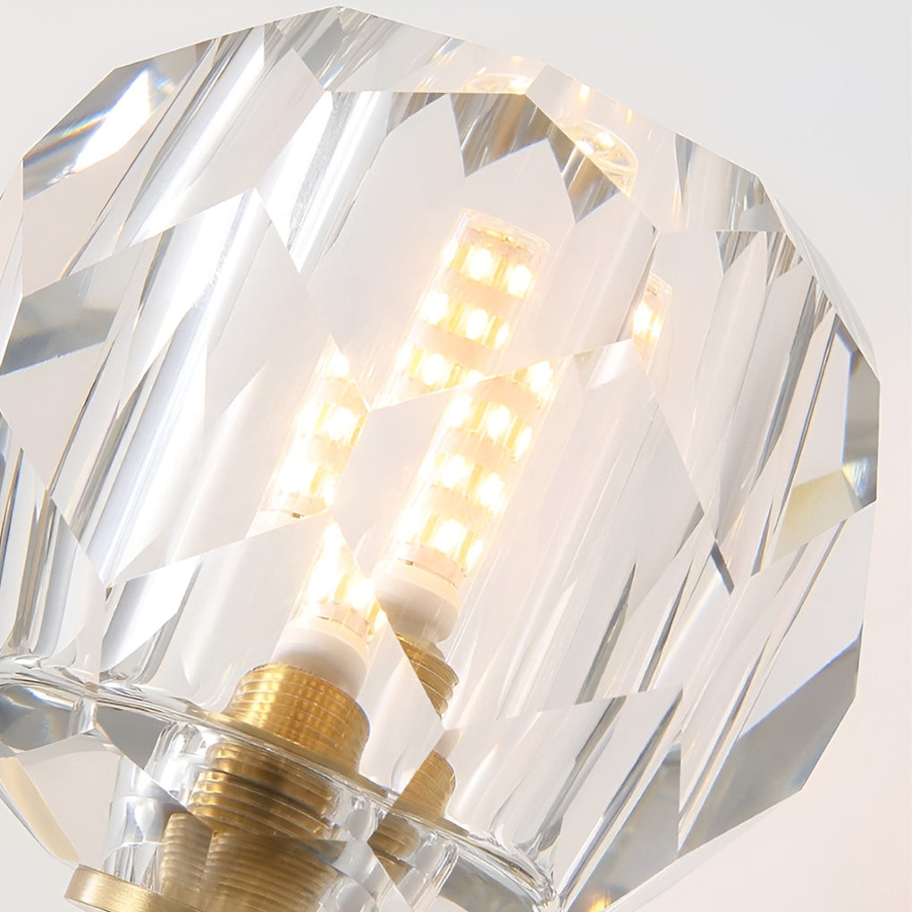 Modern Gold Crystal Globe Plug In Wall Sconce LED Ball Lighting for Living Room Corridor