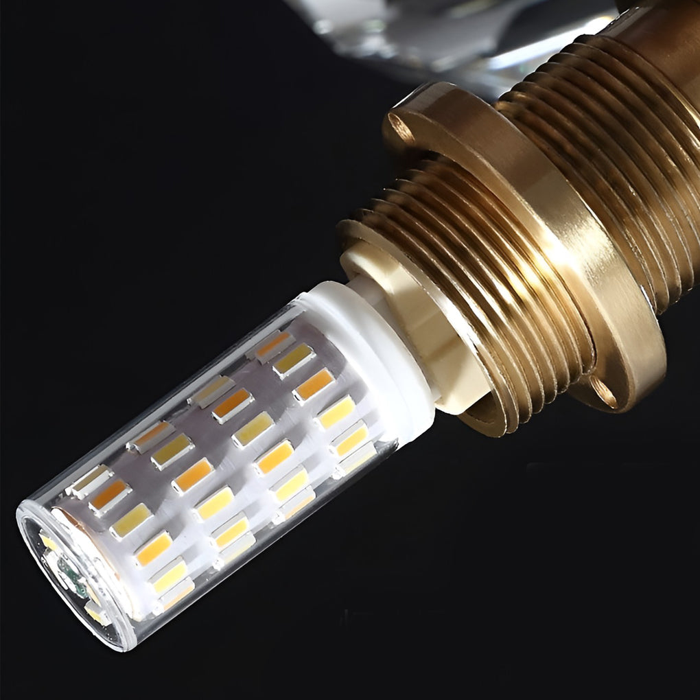 Modern Gold Crystal Globe Plug In Wall Sconce LED Ball Lighting for Living Room Corridor